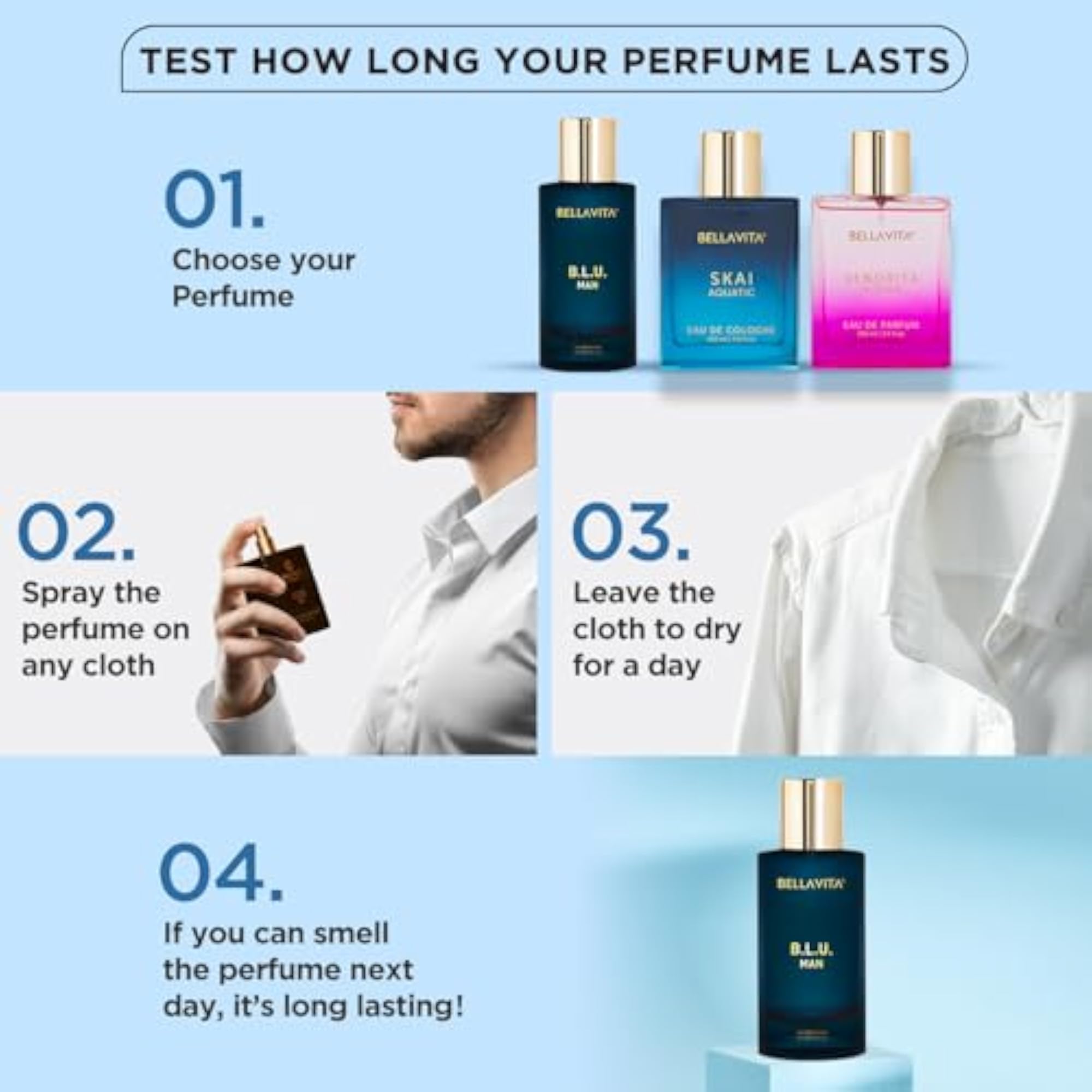 B.L.U Man Eau De Parfum, Premium Long Lasting Fragrance