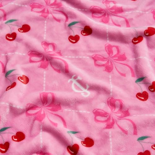 Couverture surdimensionnée Juicy Couture plaid peluche rose lacté contre le froid de l'hiver