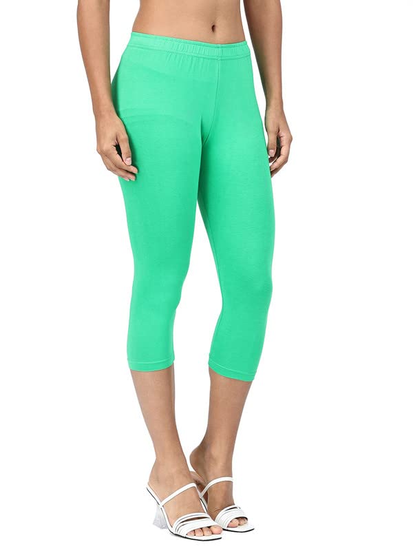 Image of Robinbosky Premium Stretchable Cotton Capri Legging for Women | Suitable for Formal wear & Casual wear | High-End Elastic Makes. The Leggings Squat Proof and Durable for Travel, Yoga, & Workout.