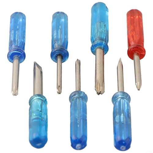 Bebykilemi Kit de mini destornilladores de precisión de 7 piezas con cabeza plana y controladores de estrella de 5 puntos, herramientas de reparación de acero de 45 mm para juguetes pequeños y lentes