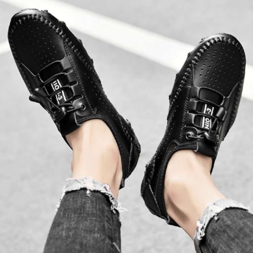 mitvr Men’s Casual Leather Loafers Shoes Penny Loafers Moccasin Flats Boat Shoes4