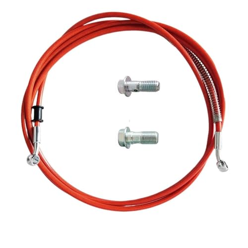 Flexible frein hydraulique en acier inoxydable tressé orange 280cm M8 M10