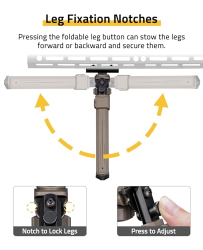 Image of CVLIFE Bipod Compatible with M-Rail Bipod Sturdy 7.8-10.6 inch for Outdoors
