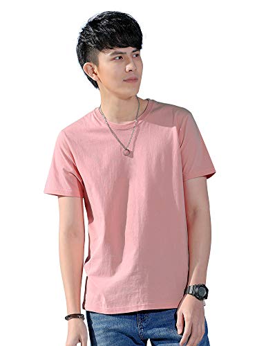 Demon&Hunter TX1 Series Men's 100% Cotton Seamless Cotton Crew T-Shirt Pink DTX0020P-M