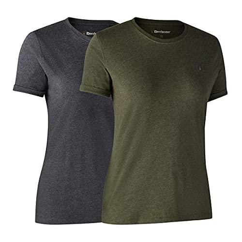 Deerhunter Damen Basic 2-Pack T-Shirt Abenteuer Grün Melange