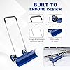 Idzo Efficient Snow Pusher, Snow Plow Shovel with 37-Inch Reversible and Bi-Directional Angled Blade, Snow Shovel with Wheels & Convenient 90 Degree Handle for Driveways, Sidewalks, Ice Hockey Rinks