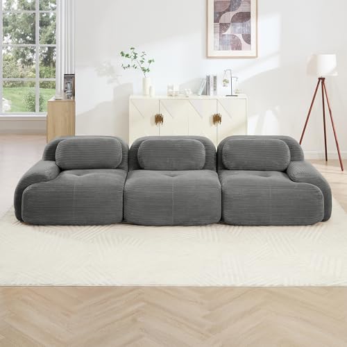 Image of Corduroy Modular Sectional Sofa, Oversized Cloud Couches for Living Room