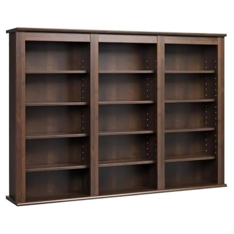 Atlin Designs Wood Triple Wall Mounted Storage in Rich Espresso Cover
