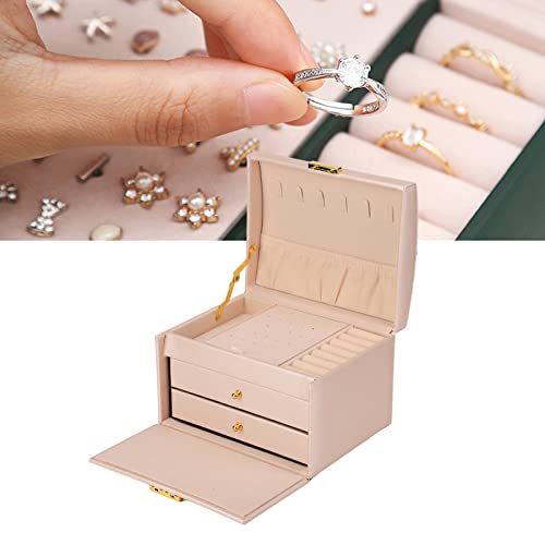 Bamjour Juwelier Organizer Box, 3 Schichten Stauraum, PU -Ledermaterial mit Wichtigen Kleinen Schmuckschachteln für Frauen, um Halsketten, Armbänder, Ohrringe, Ringe und Andere Aufzubewahren