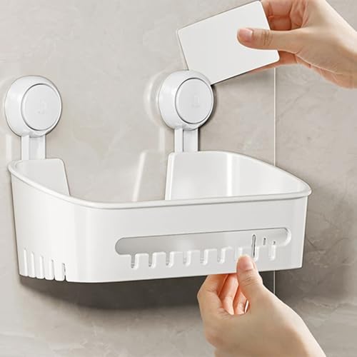 Panier de rangement de douche à ventouse sans perçage pour WC, cuisine et hôtel - 7