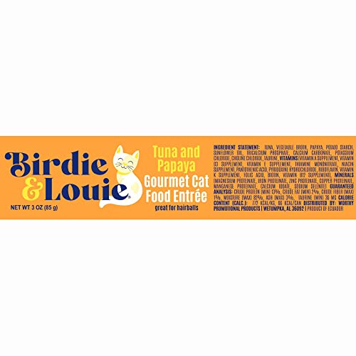Birdie & Louie Tuna And Papaya Wet Cat Food Gourmet Entrees 3 Oz Cans Bulk Case Of 36 Cans #TOP1