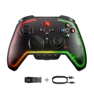 BIGBIG WON Wireless Controller, Rainbow 2 Pro PC Controllers Motion Aiming, Hall Triggers, ALPS Joystick, Custom Button, 3.5mm Audio Gaming Controller for PC Windows/Android/iOS/Switch Controllers