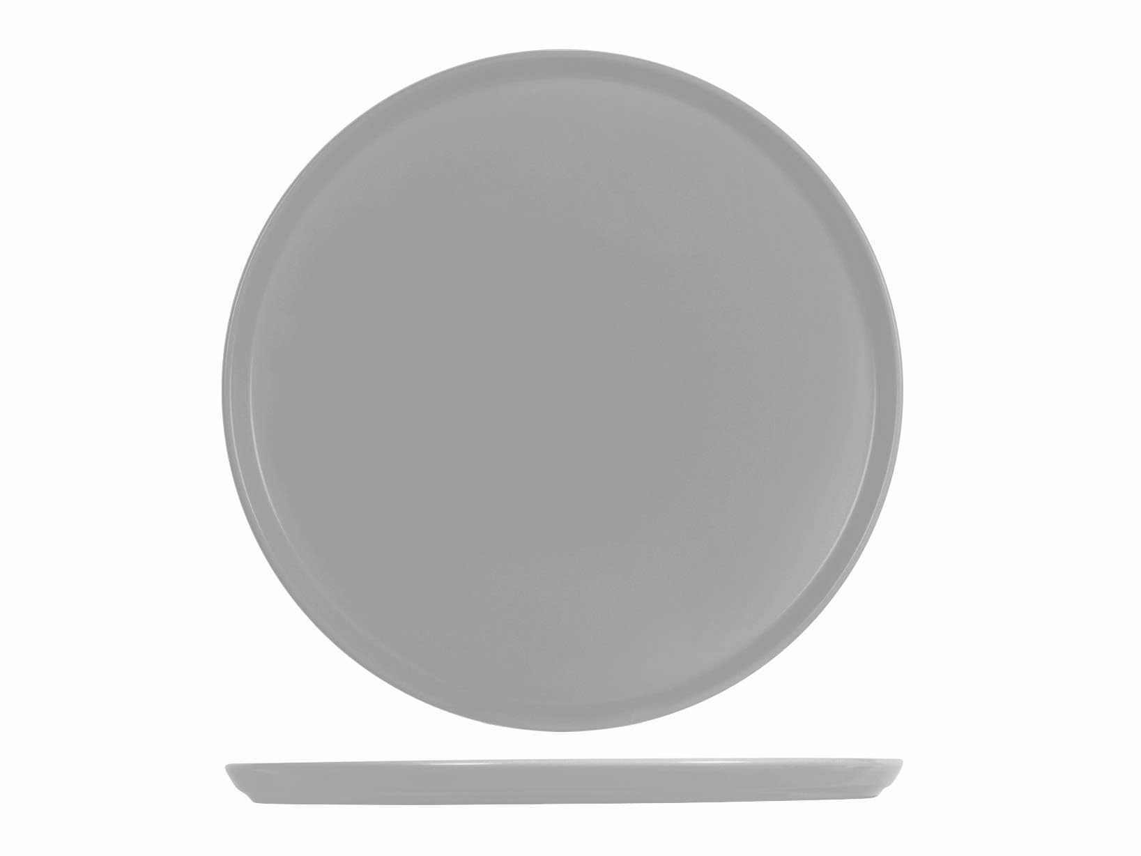 H&H Set 6 Piatti Pizza, Stoneware, Grigio, cm33