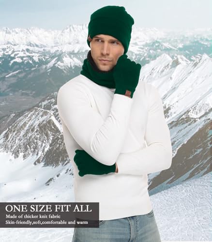 Image of FZ FANTASTIC ZONE Winter Beanie Hats Scarf Touchscreen Gloves for Men Women