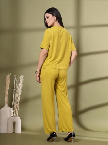 Image of CHKOKKO Casual Co ord Set For Women Stylish Summer Wear Cord Half Sleeves Round Neck Track Suit Coords Travelling Outfit Western Ladies Co ords