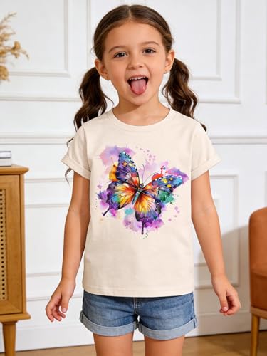 Image of Funnycokid Little Girls T Shirt for Toddler 3-7 Years Kids Tee Graphic Short Sleeve Clothes Tops