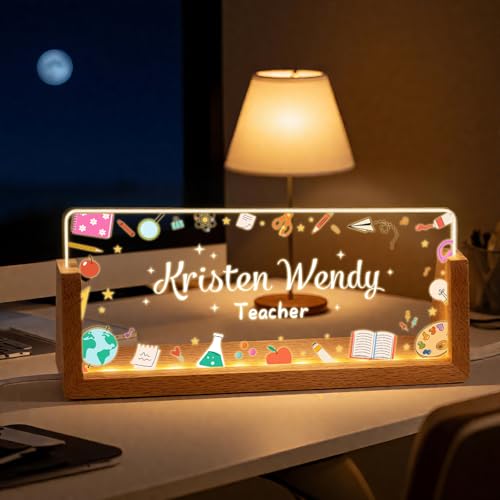 Ships Next Day, Personalized Teacher Name Plate for Office Desk - Teacher desk must haves,...
