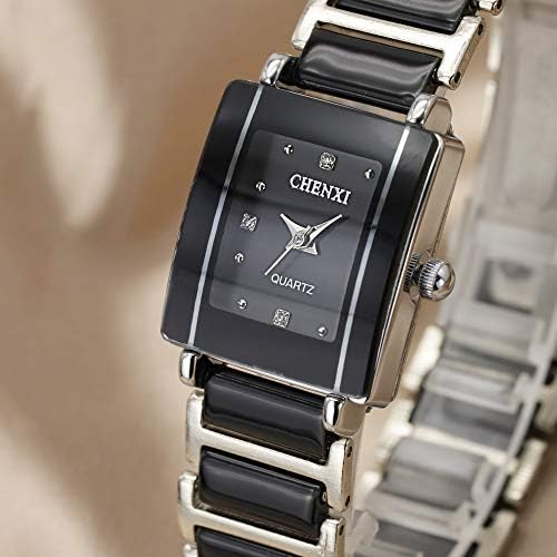 Clastyle Valentine's Day Gift-Elegant Ladies Ceramic Watches Simple Rectangular Black Women Watch Ladies Wrist Watch Gift