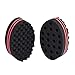 Set of 2 Two Sides Oval Shape Afro Braid Style Coil Wave Hair Curl Sponge Brush for Natural Hair (Black/Red)