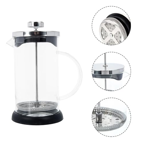 Cafetera manual con filtro francés de acero para preparar leche 7