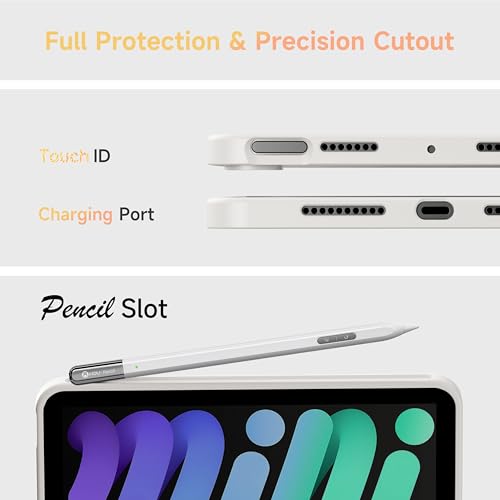 HOU iPad Mini 7/6用キーボードケース 156°調節可能なスタンド 取り外し可能なフル保護ケース iPad Mini 7/6用 11個のショートカットキー 7色バックライト シリコンPU 多機能 Bluetooth