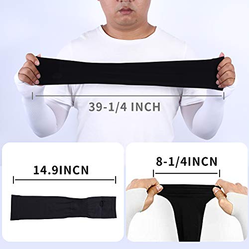 Kuhnmarvin Women Compression Arm Sleeves For Men To Cover Arms Tattoo Cover-Up Volleyball Sleeve Softball Pickleball (Off White With Hand Cover) #TOP4