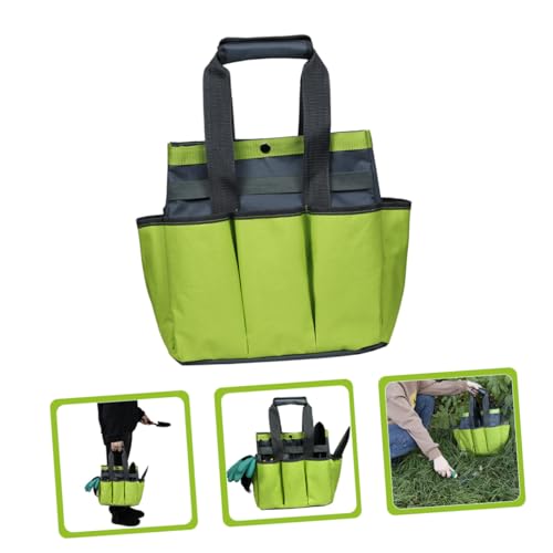 CLISPEED Garden Tool Bag Oxford Fabric with Multi Pockets, Gardening Tote Bag for Men and Women, Portable Outdoor Garden Tool Carrier in Apple Green - Image 6