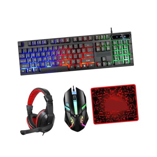 Souris de jeu clavier rétroéclairé en ABS résistant avec casque audio PC