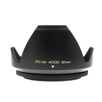 Mennon DC-sn 52 Improved Screw Mount 52mm Flower Lens Hood with Cap, Black