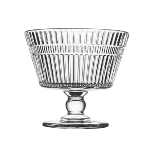 Image of Glass Ice Cream Bowls Set of 4 With Gold Spoon, Dessert Cups for Sundae, Fruit, Cocktail, 7.5oz Footed Parfait Cups (6 Pcs, 270 ml)