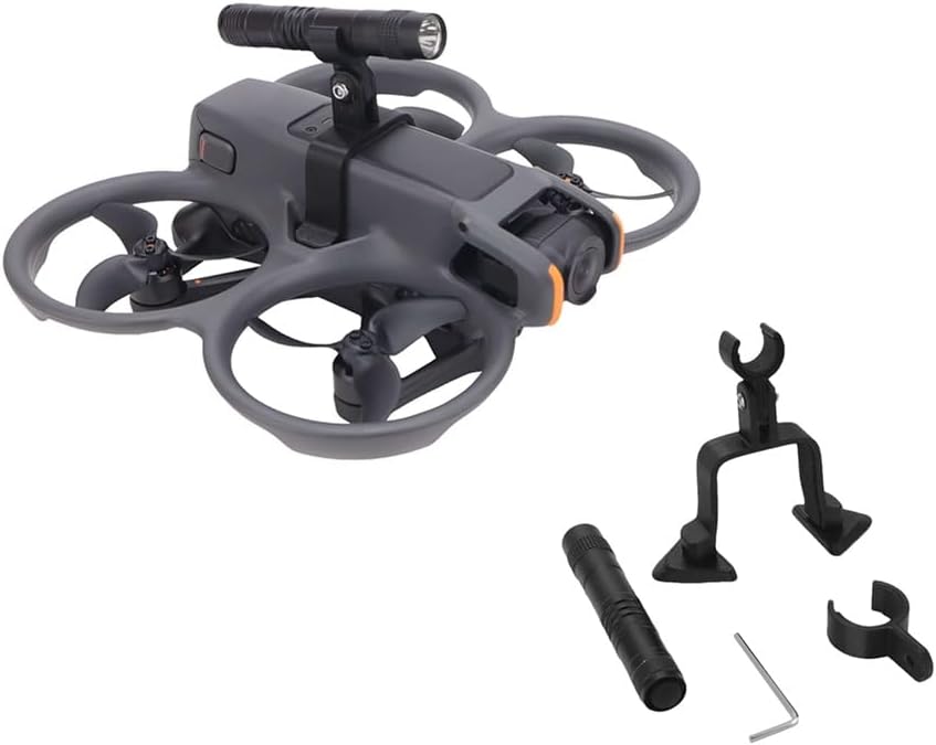 Drone Night Flight Lights for DJI Avata 2,LED Night Navigation Searchlight Night Flight Headlight,with Mount Bracket Holder,Anti-Collision Drone Search Light Kit Accessories, BLACK