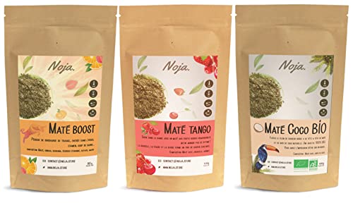 Coffret Maté - Le Coco BIO 100g - Le Tango 100g - Le Boost 90g - Kit Yerba Maté découverte - Coffret Cadeau - Boisson Maté Energie - Détox Cover