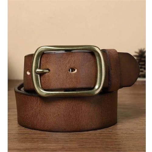 Men's 3.8Cm Genuine Leather Belt Fashion Brass Buckle Belts Luxury Jeans Belts4