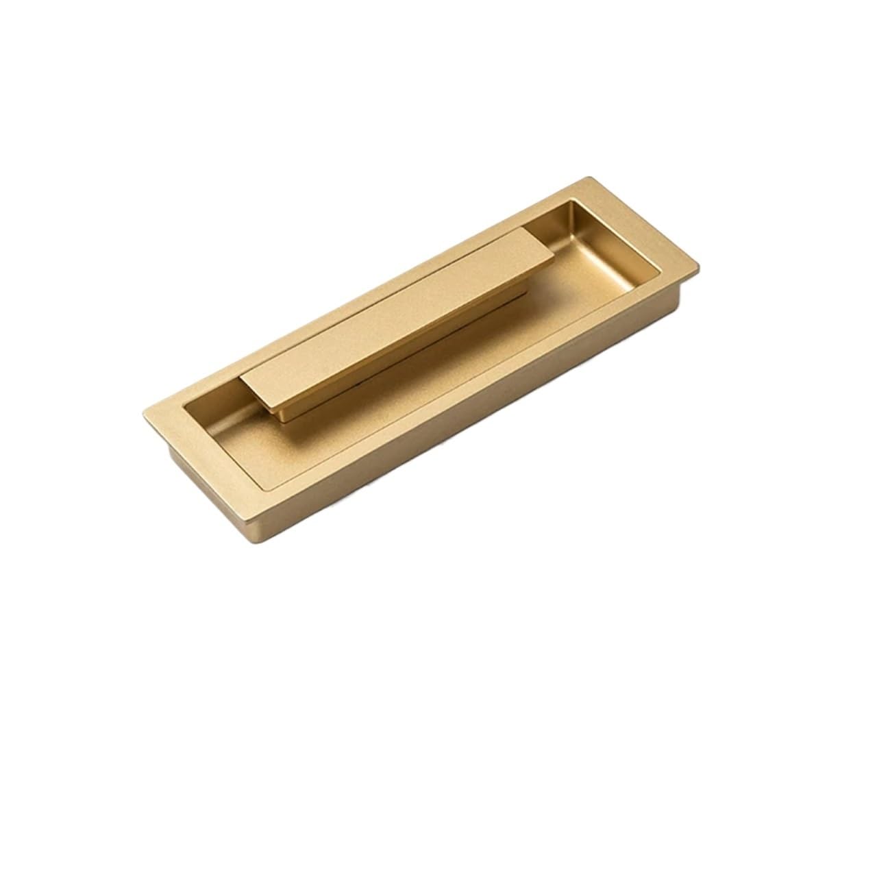 EKalgretrA Recessed Sliding Handles Invisible Gold Kitchen Cabinet Handle Embedded Sliding Door Zinc Alloy Recessed Furniture Wardrobe Hardware Drawer Pulls(Matte Gold 128mm)