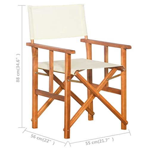 Miniatura 3 de Vidaxl Silla De Director Mueble Asiento Sillón Taburete Madera Maciza Acacia