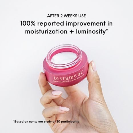 Miniatura 4 de Testament Beauty Damascena Rose De-Stress - Hidratante facial antienvejecimiento crema facial para el cuello para suavizar la piel y reducir las