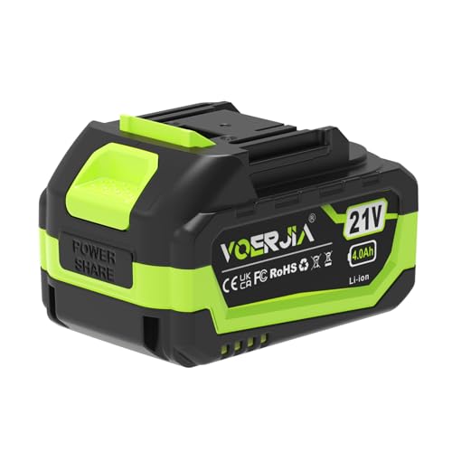 VOERJIA 21V 4.0Ah Lithium Battery with LED Power Display Universal Cordless Tool Battery for Trimmers Mini Saws and Blowers