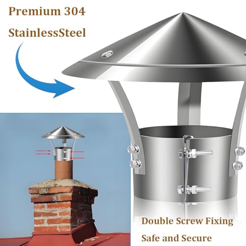 Tapa de chimenea regulable de 3 a 11.8 pulgadas con tornillos metálicos para techo 4