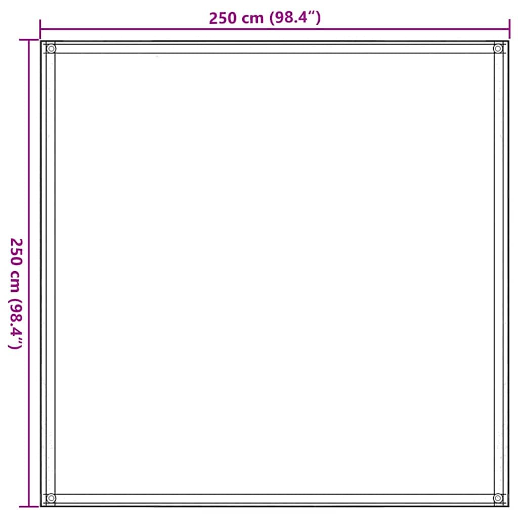 Tappeto per tenda marrone, 250 x 250 cm, in polietilene ad alta densità con occhielli integrati, resistente alle intemperie e traspirante, per campeggio, attività all'aperto, trekking e
