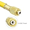 Bulevisiter Charging Hose 1.5M with 1/4 SAE Thread, 800 PSI Working Pressure, Rubber Hose for AC Refrigeration, Yellow #2
