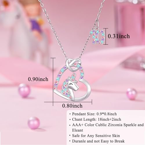 3-12 Year Old Girl Birthday Gifts, Girls Unicorn Necklace Christmas Gifts for Daughter/Granddaughter/Niece3