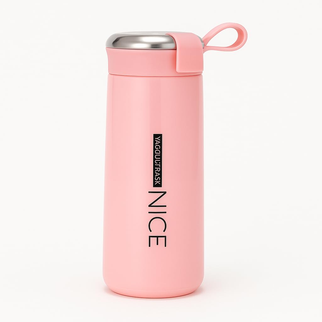 Nice 400ml Thermos Glass Water Bottle | Leakproof & BPA-Free Flask