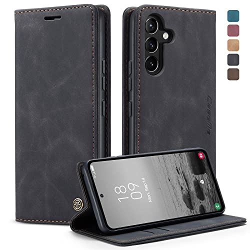 Étui pour Samsung Galaxy A54 5G haut de gamme finition cuir noir