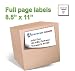 100 Full Page Shipping Labels - Heavyweight Label For All Laser Inkjet Printers, 8.5" x 11" Inch Label, Vertically Slitted On Back For Simple Peeling - Matte White - 100 Sheets