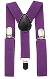 Fácil de enganchar. PlayCool Child Kids Suspenders - Suspender para niños y niñas (2,5 cm), morado, talla única