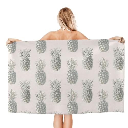 Serviette de bain microfibre ultra douce imprimé ananas unique