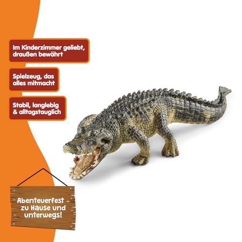 SCHLEICH WILD Life | Alligator 14727 | detailgetreue Tierfiguren | Zoo Spielzeug | tolles Geschenk für Jungen und Mädchen | Deko für Geburtstag | Spielfigur ab 3 Jahren | 19 x 6 x 4 cm