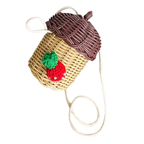 VALICLUD Mini Rattan Crossbody Bag Damen Kleine Geflochtene Handtasche...