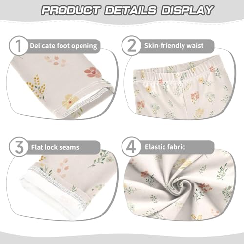 Wildflowers Girls Leggings,Workout Leggings for Girls Toddler Athletic Leggings Size for 3-10T3