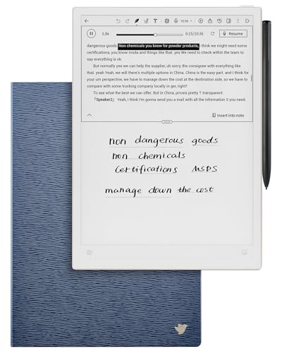 Image of iflytek AINOTE 2 Bundle with Deep Navy Folio Case, 10.65 inch E-Ink Tablet, AI Note Taking Digital Notebook for Meeting, Voice-to-Text, 18-Language Transcription, Handwritten-to-Text, Ultra-Thin 4.2mm